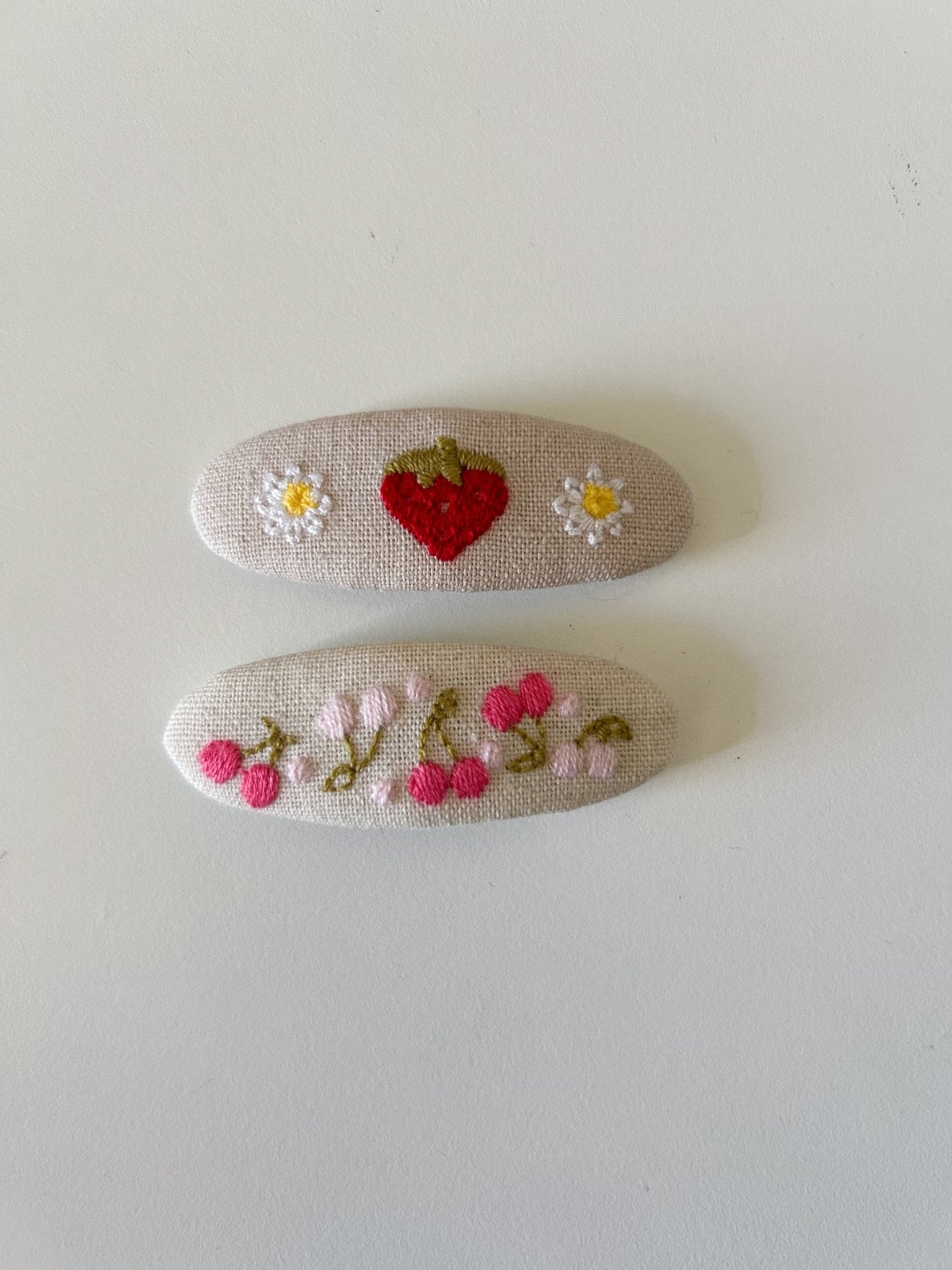 Girls Embroidery Hair Clips (2pk) - 4 Colors - AT NOON STORE