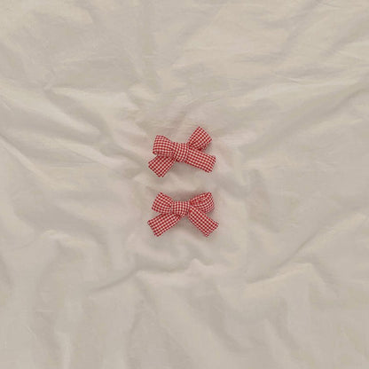 Girls Gingham Bow Hair Clips (2pk) - 4 Colors kids outfit