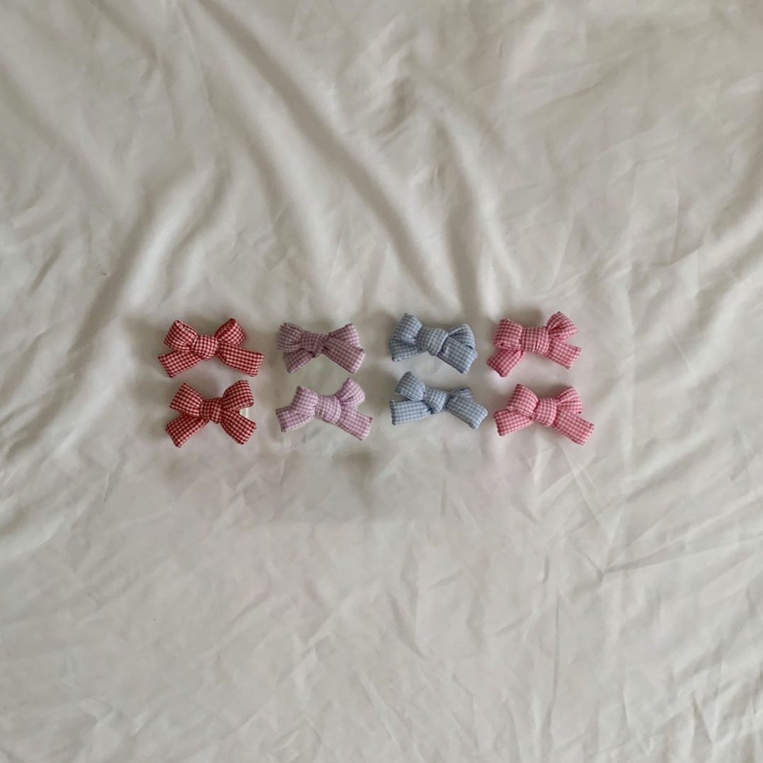 Girls Gingham Bow Hair Clips (2pk) - 4 Colors kids outfit
