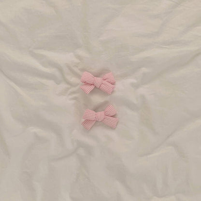 Girls Gingham Bow Hair Clips (2pk) - 4 Colors kids outfit