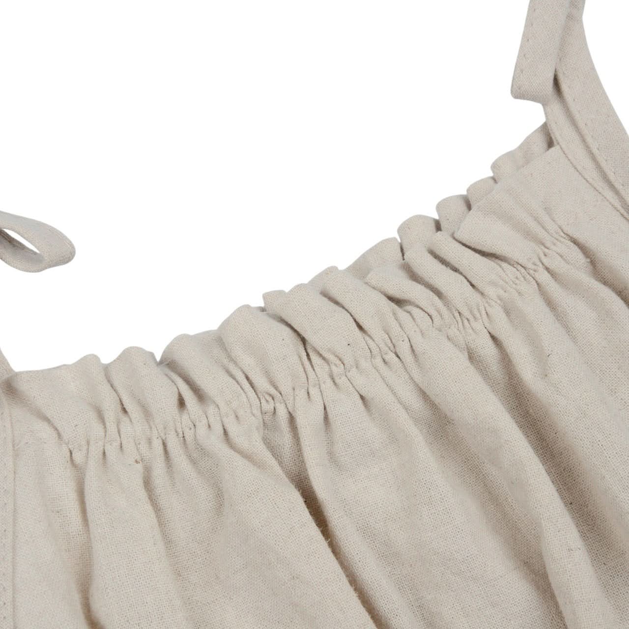 Girls Linen Balloon Halter Top and Wide Pants Set (3 - 6y) - Beige kids outfit