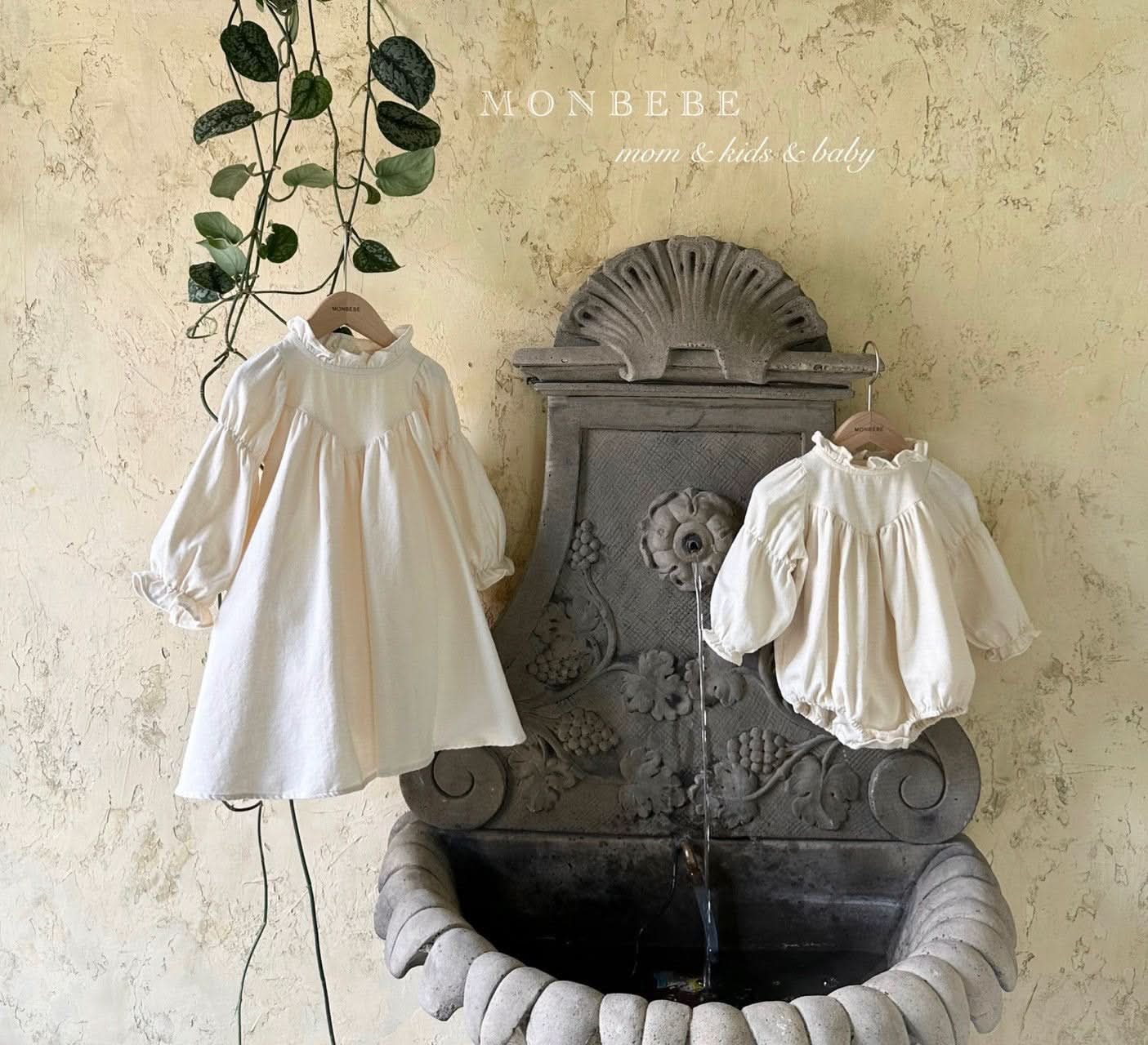 Girls Monbebe Puff Sleeve Dress (1 - 6y) - 2 Colors kids outfit