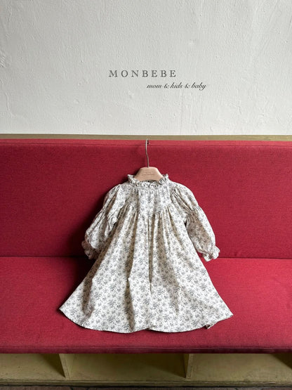 Girls Monbebe Puff Sleeve Dress (1 - 6y) - 2 Colors kids outfit