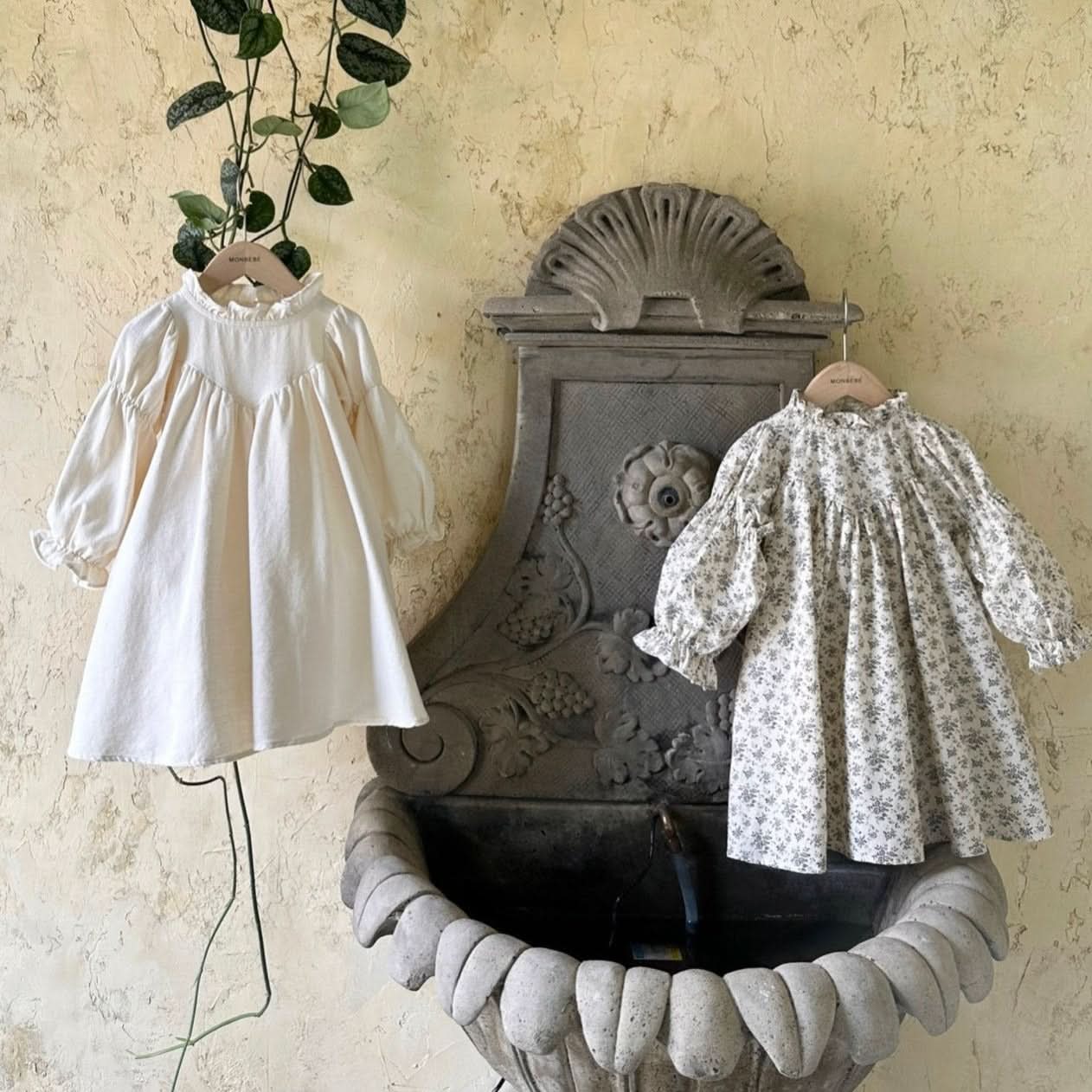 Girls Monbebe Puff Sleeve Dress (1 - 6y) - 2 Colors kids outfit