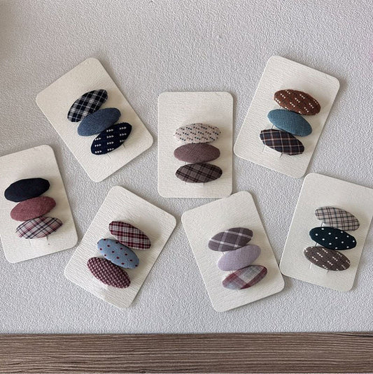 Girls Oval Hair Clips (3pk) - 7 Colors kids outfit
