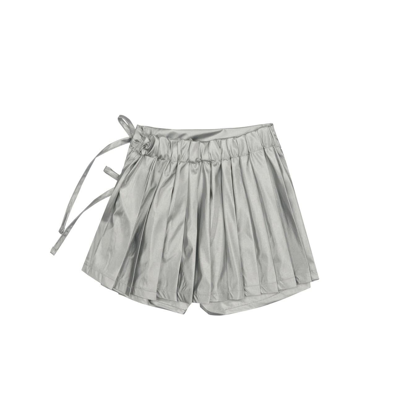 Girls Silver Wrap Pleated Skirted Pants(3 - 6y) - Silver kids outfit