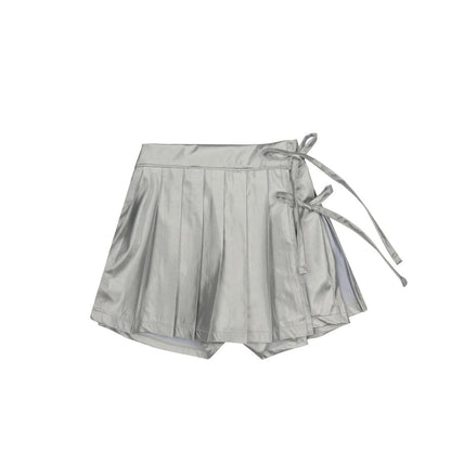 Girls Silver Wrap Pleated Skirted Pants(3 - 6y) - Silver kids outfit