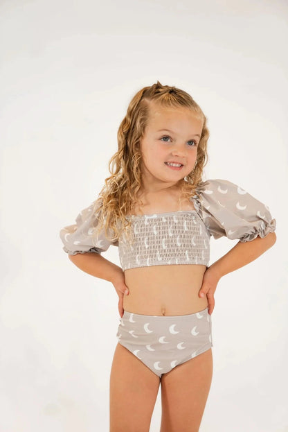 Girl's Sleeved Bikini | Moons (12 - 18m) kids outfit