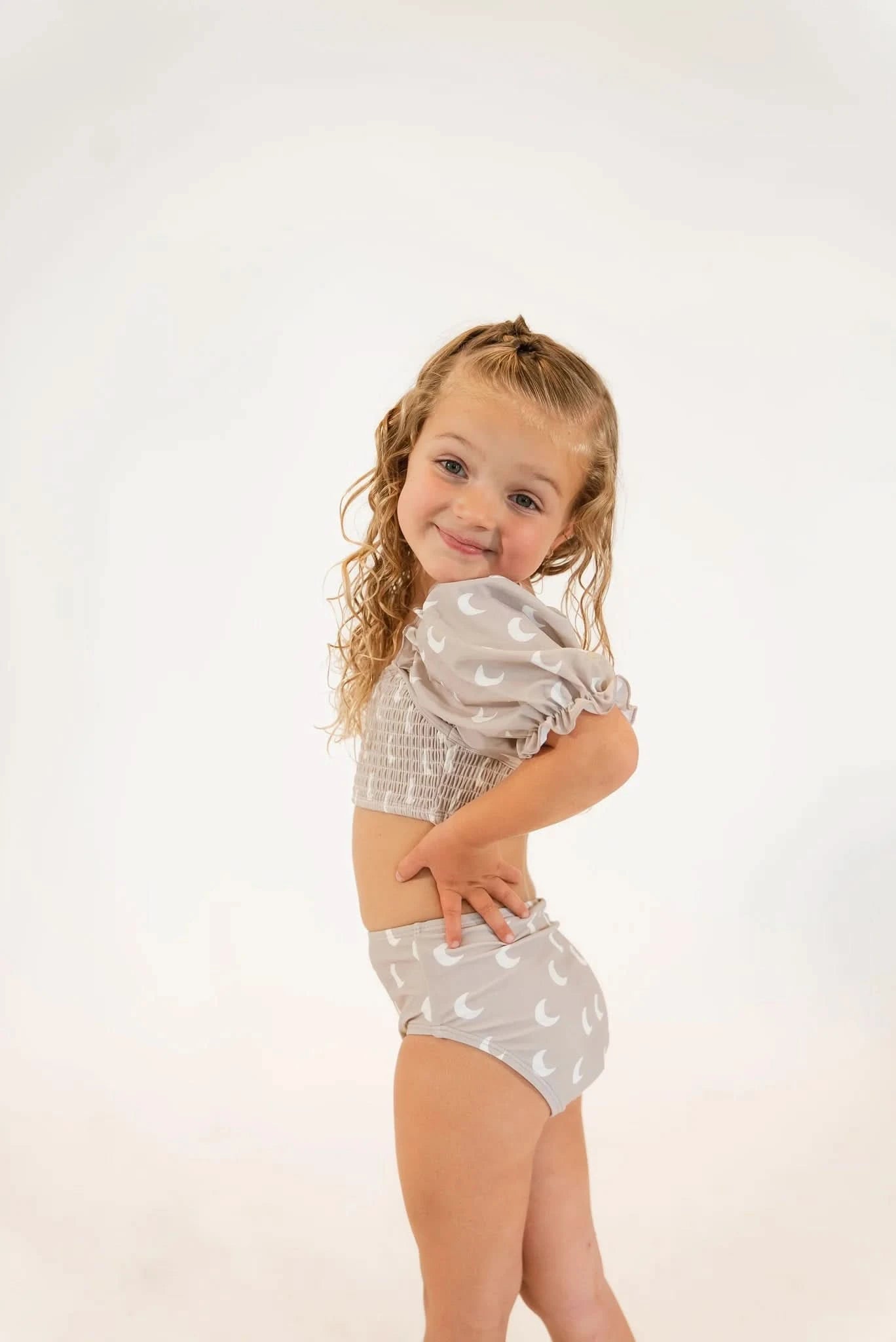 Girl's Sleeved Bikini | Moons (12 - 18m) kids outfit