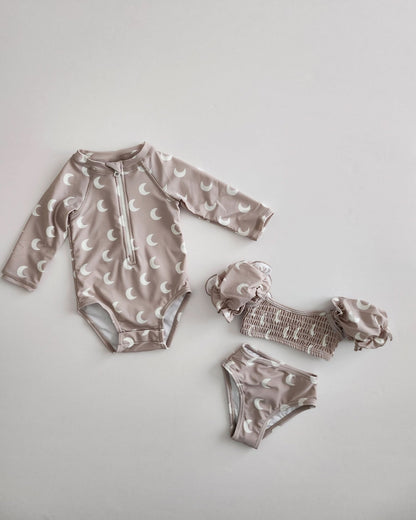 Girl's Sleeved Bikini | Moons (12 - 18m) kids outfit