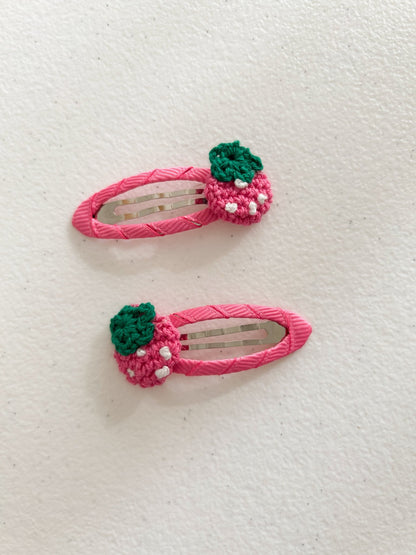 Girls Strawberry Hair Snap Clips (2pk) - 2 Colors kids outfit