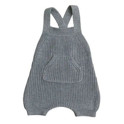 Grey Pocket Knit Overalls (3 - 24m) kids outfit