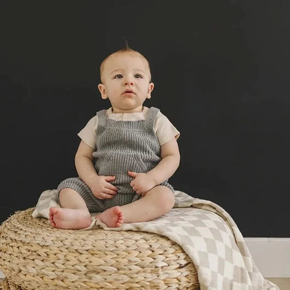 Grey Pocket Knit Overalls (3 - 24m) kids outfit