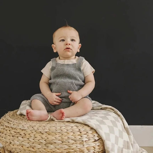 Grey Pocket Knit Overalls (3 - 24m) kids outfit
