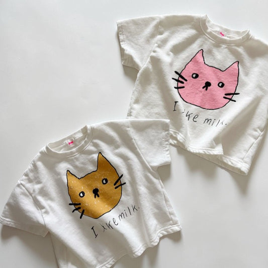 Toddler SP26 I like milk Short Sleeve Loose Fit Top  (1-6y) - 2 Colors - AT NOON STORE
