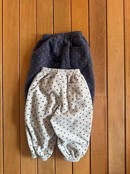 Kids W26 Polka Dot Fleece Jogger Pants (2-10y) - 2 Colors