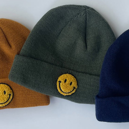 Beanie NOON STORE - Kids 4Colors (3-7y) Patch | Face AT Embroidery Smiley
