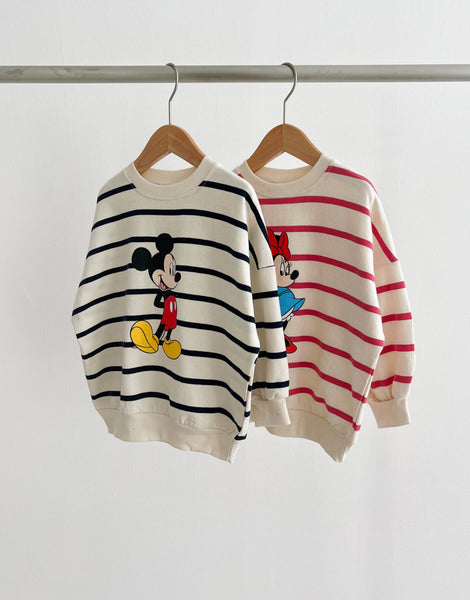 Toddler Mickey/ Minnie Stripe Sweatshirt (2-6y) - 2 Colors