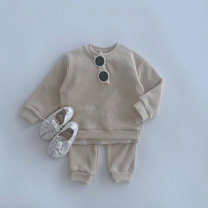 Kids Ribbed Sweatshirt & Jogger Pants Set (2-6y) - 6 Colors - AT NOON STORE