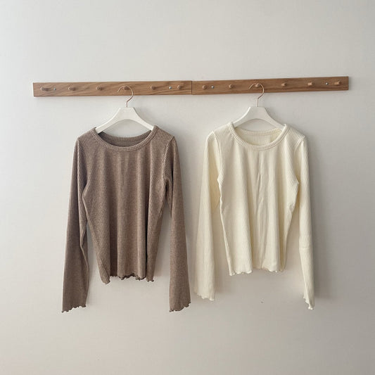 Toddler W25 Lettuce-Edge Ribbed Top (1-7y) - 2 Colors