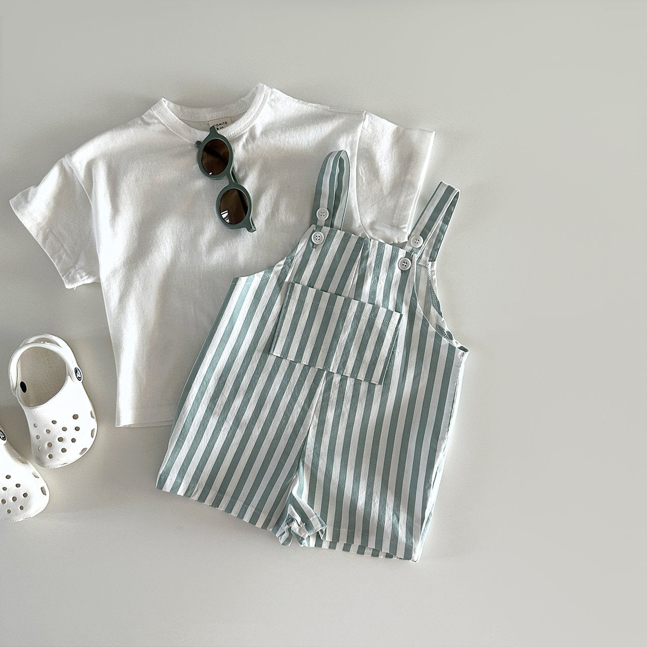 Baby/Toddler Stripe Cotton Shortalls (1-6y)- 2 Colors - AT NOON STORE