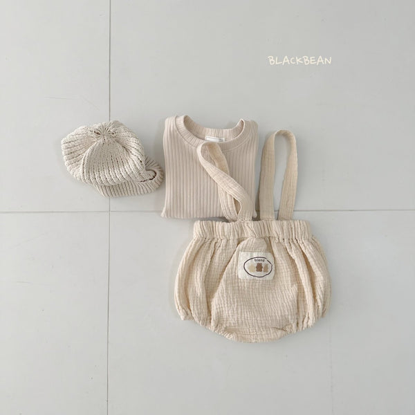 Baby Rib-Knit Tee and Suspender Bloomer Set (6-18m) - Beige
