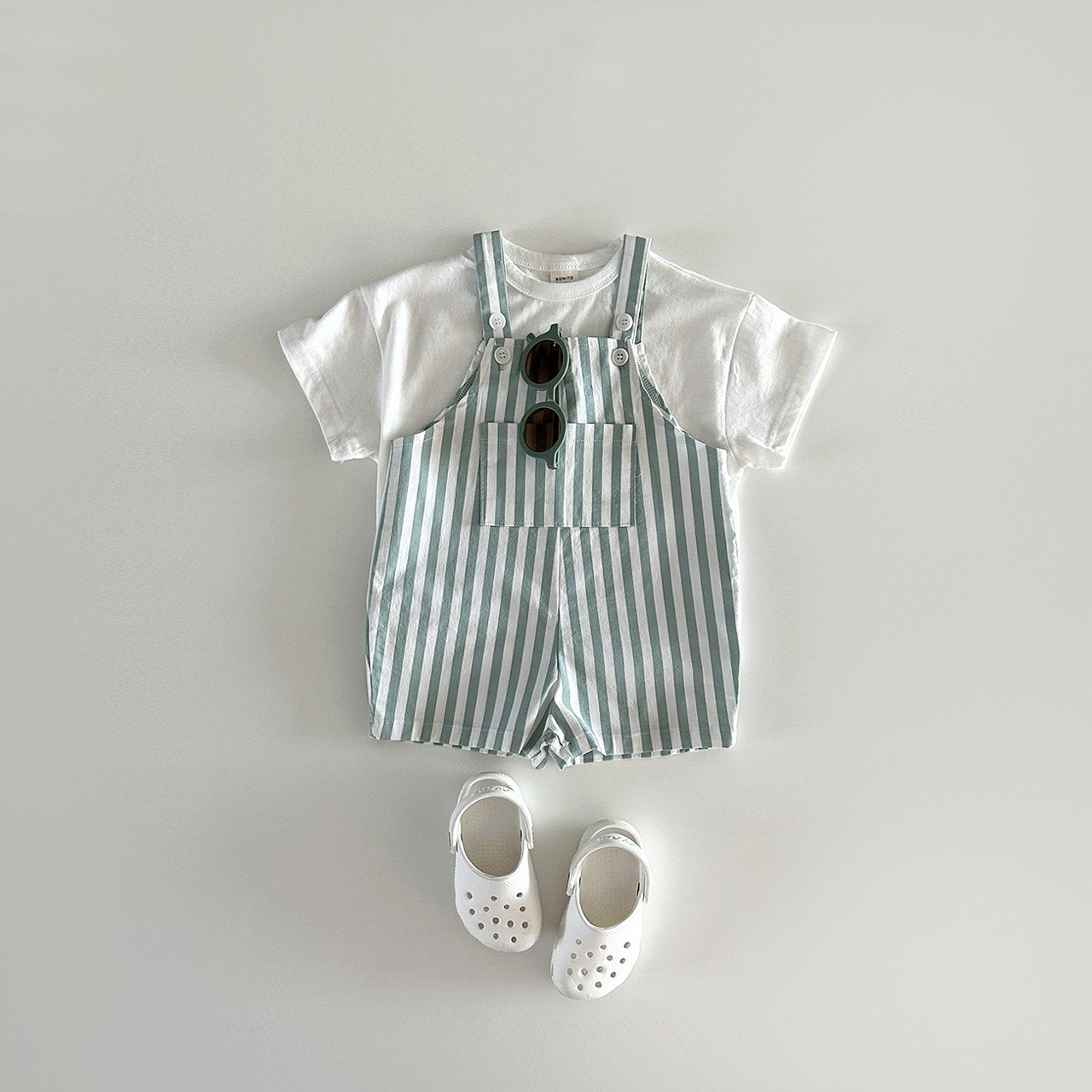 Baby/Toddler Stripe Cotton Shortalls (1-6y)- 2 Colors - AT NOON STORE