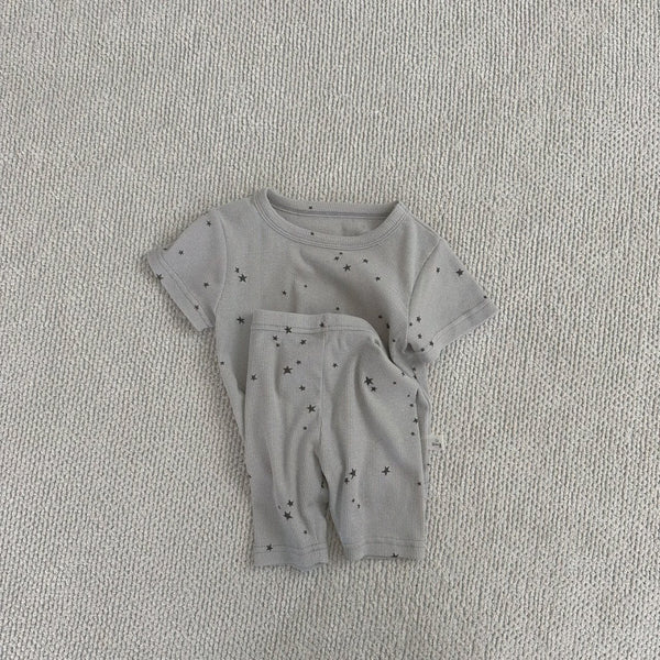 Toddler Star Print T-Shirt and Shorts Set (1-5y) - Grey