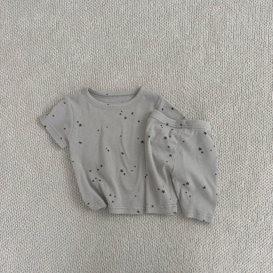 Toddler Star Print T-Shirt and Shorts Set (1-5y) - Grey - AT NOON STORE