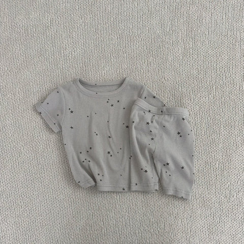 Toddler Star Print T-Shirt and Shorts Set (1-5y) - Grey