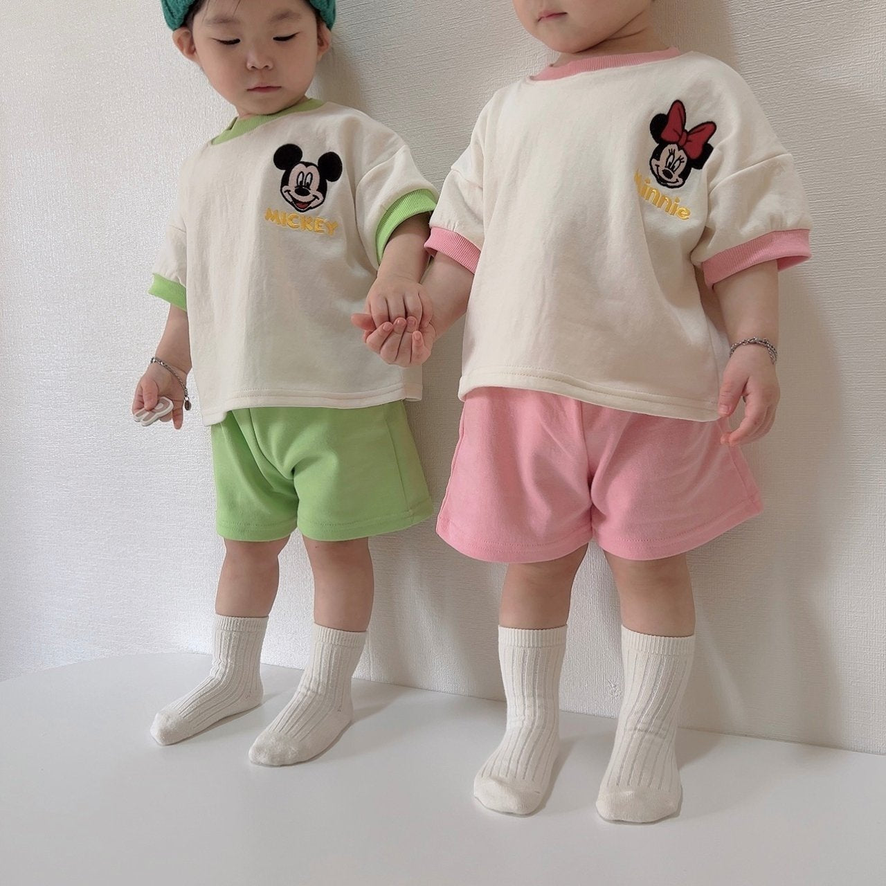 Toddler Disney Friends Embroidery Short Sleeve Top and Shorts Set (18m-6y) - 3 Colors - AT NOON STORE