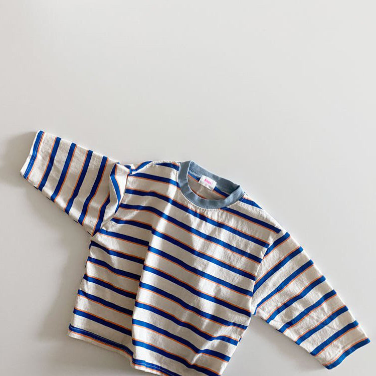 Toddler Stripe Tee (1-2y,4-6y) - Blue - AT NOON STORE