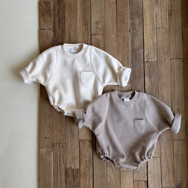 Baby Brushed Cotton Stitch Romper (0-24m) - 2 Colors