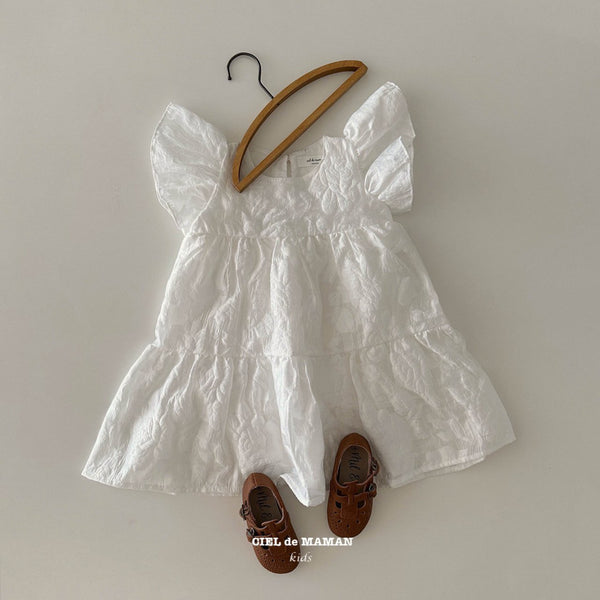 Toddler Short Sleeve Rose Jacquard Dress(2-6y) - 2 Colors