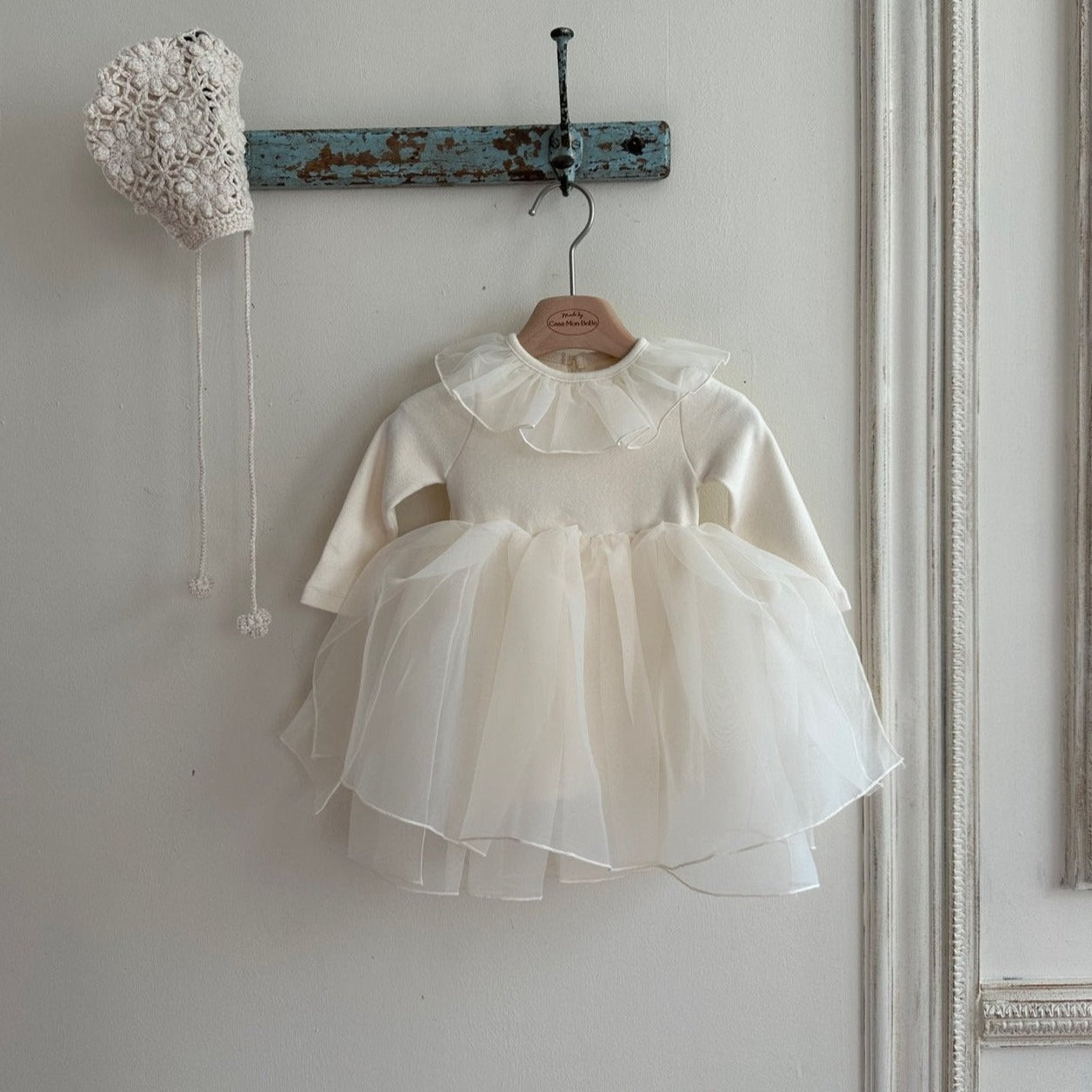 Baby Toddler Monbebe Ruffle Collar Tutu (3m-6y) - Cream - AT NOON STORE