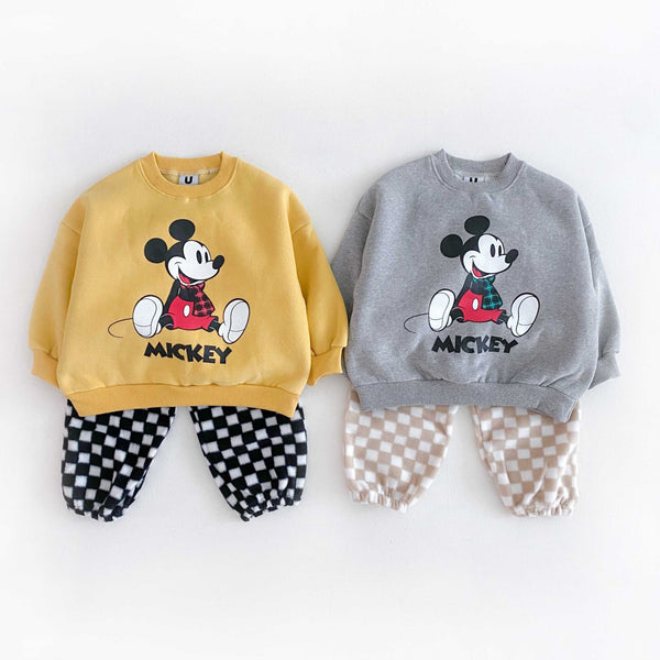 Toddler Fleece Lined Mickey Tartan Scarf Sweatshirt (2-6y) - 2 Colors