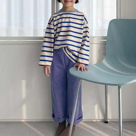 Toddler Stripe Tee (1-2y,4-6y) - Blue - AT NOON STORE