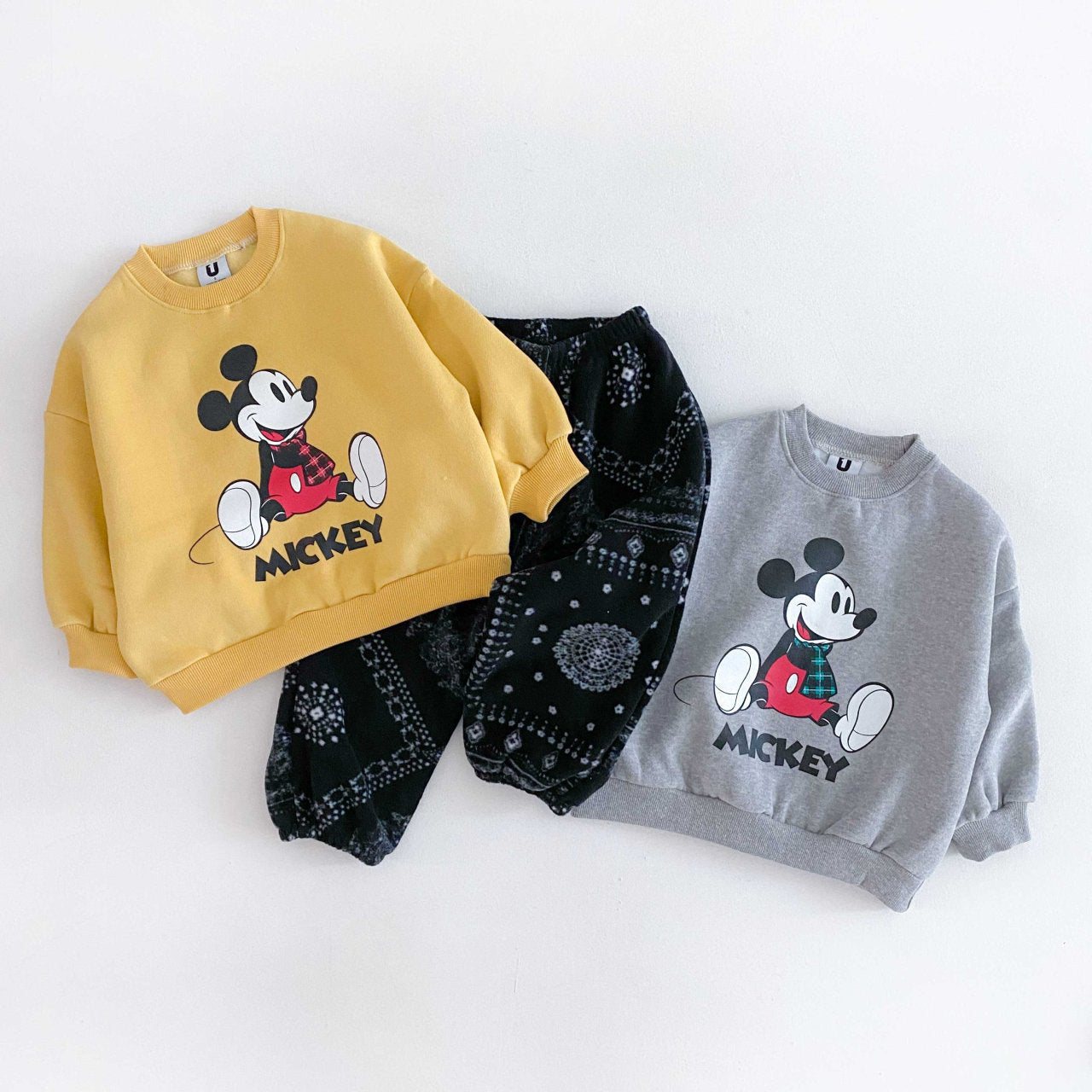 Toddler Fleece Lined Mickey Tartan Scarf Sweatshirt (2-6y) - 2 Colors - AT NOON STORE