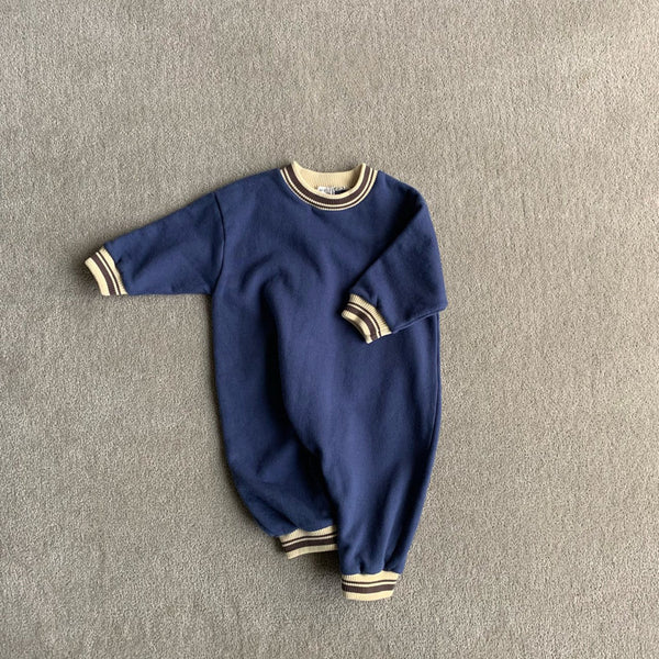 Toddler Contrast Trim Jumpsuit (1-3y) - Navy