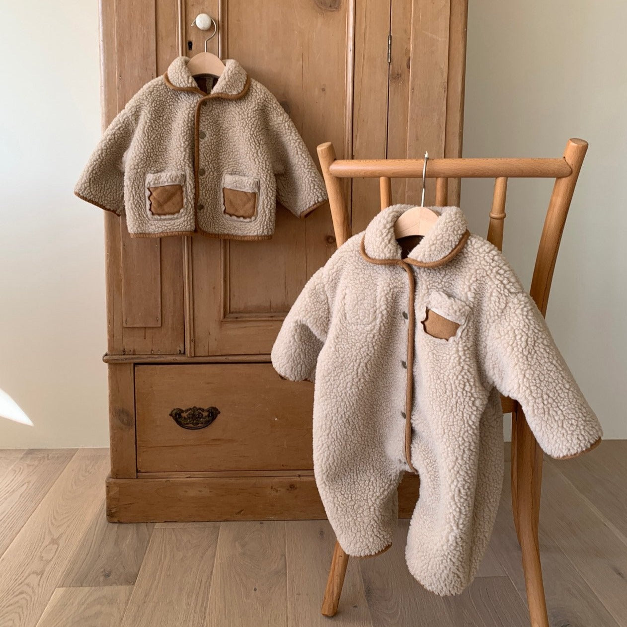 Baby Faux Suede Shearling Reversible Jumpsuit (3-24m) - AT NOON STORE