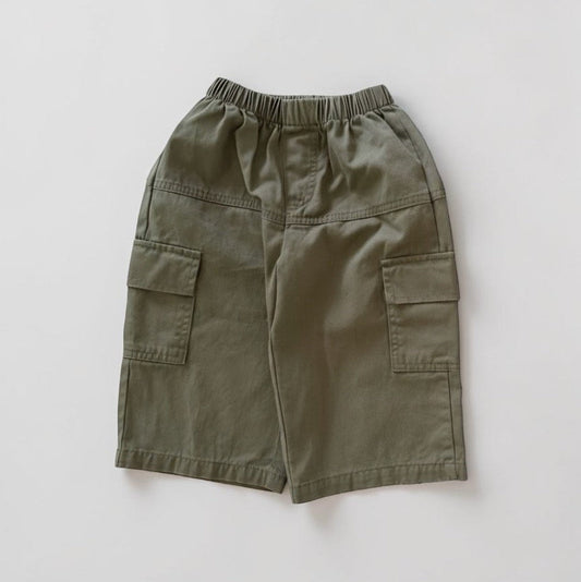 Kids F26 Stitch Detail Cargo Pants (2-8y) - Olive