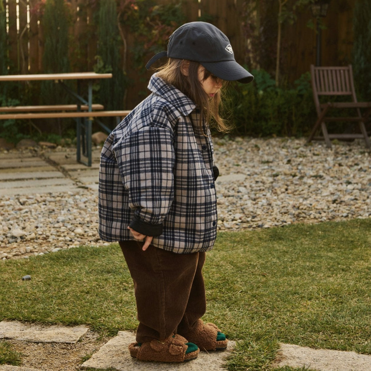 Toddler W25 Plaid Reversible Padded Shirt Jacket (2-8y) - Navy