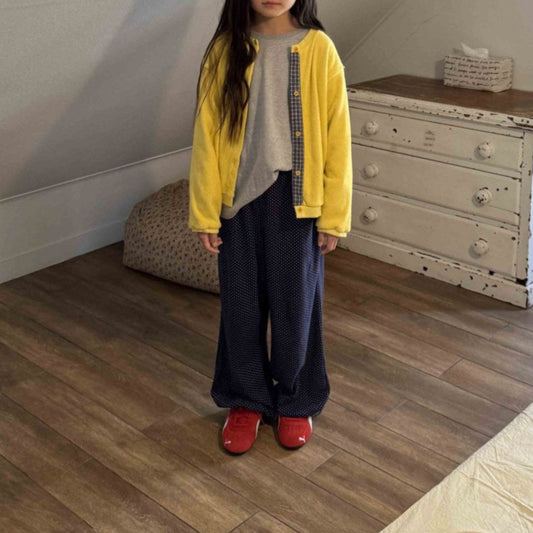 Toddler F25 Adjustable Hem Polka Dot Pants (3-7y) - Navy
