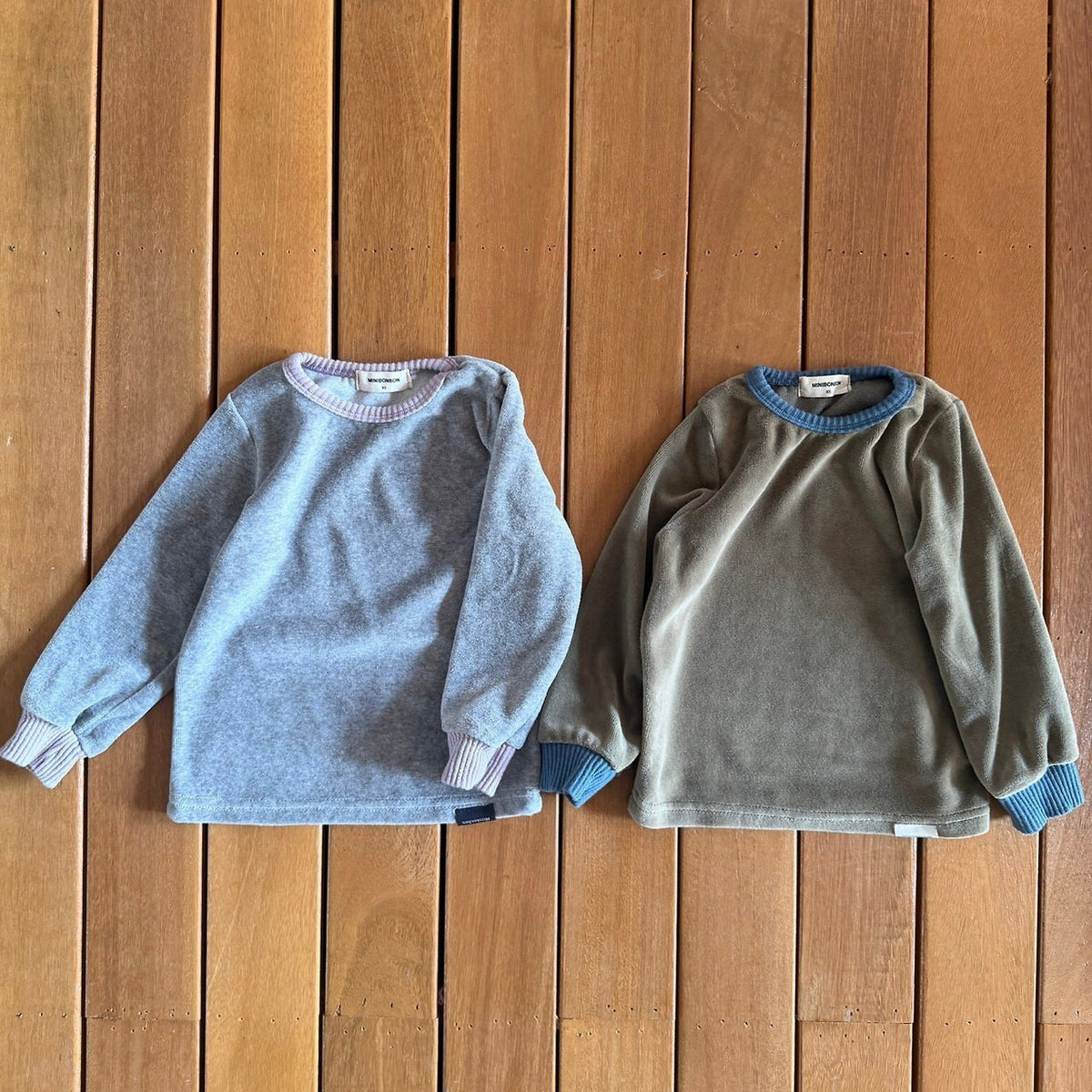 Kids W26 Color Block Velour Long Sleeve Top (2-10y) - 2 Colors