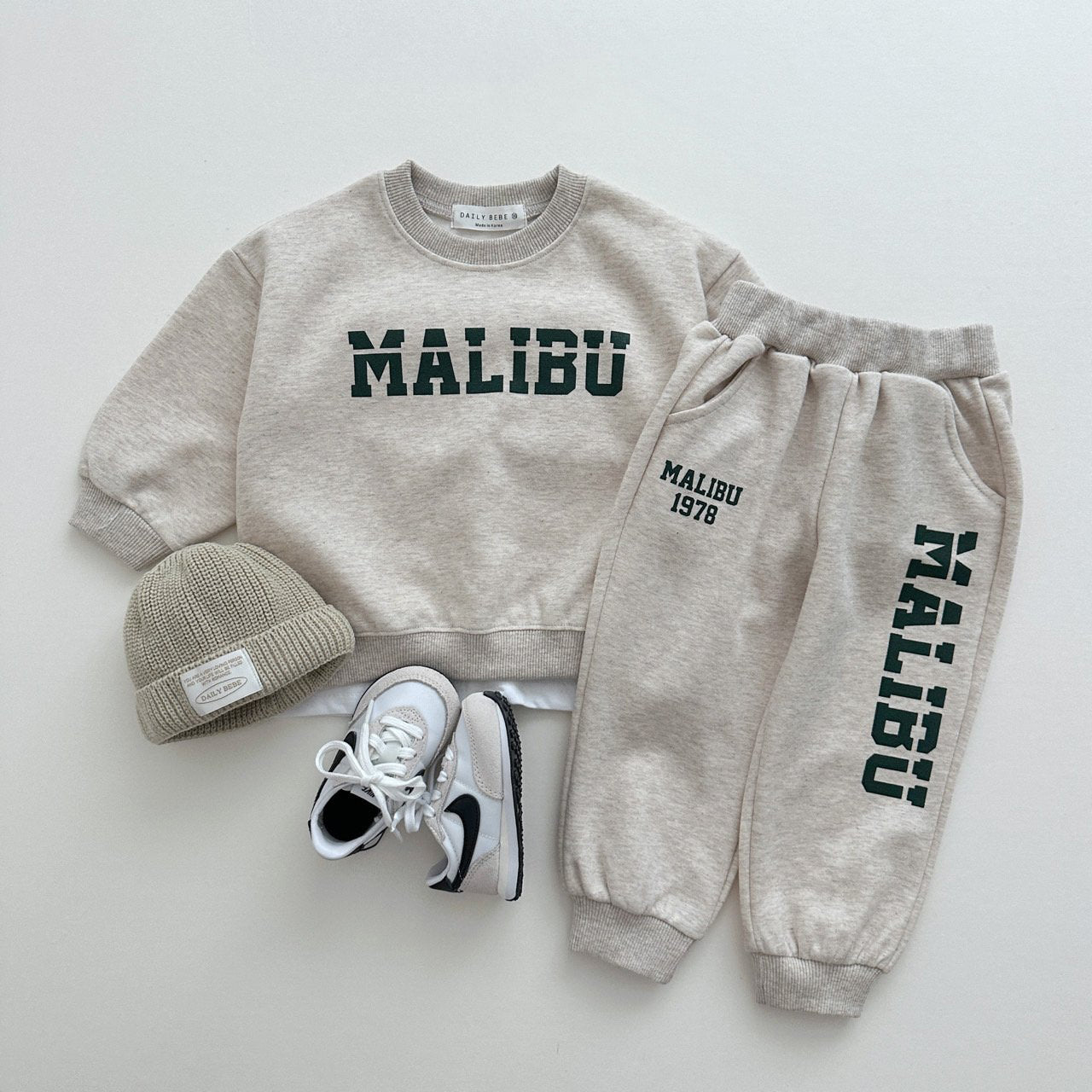 Kids Malibu Sweatshirt & Jogger Pants Set (1-6y) - Oatmeal