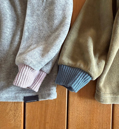 Kids W26 Color Block Velour Long Sleeve Top (2-10y) - 2 Colors