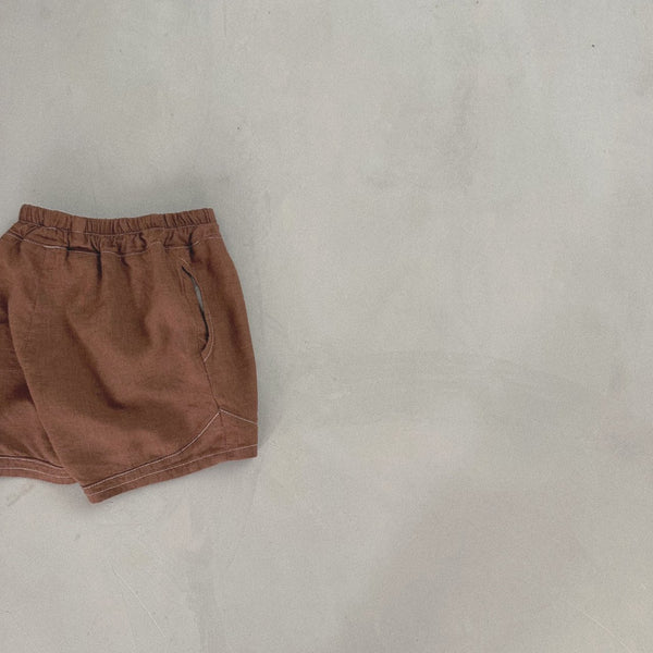 Toddler Bella Stitch Shorts (1-5y) - Brown