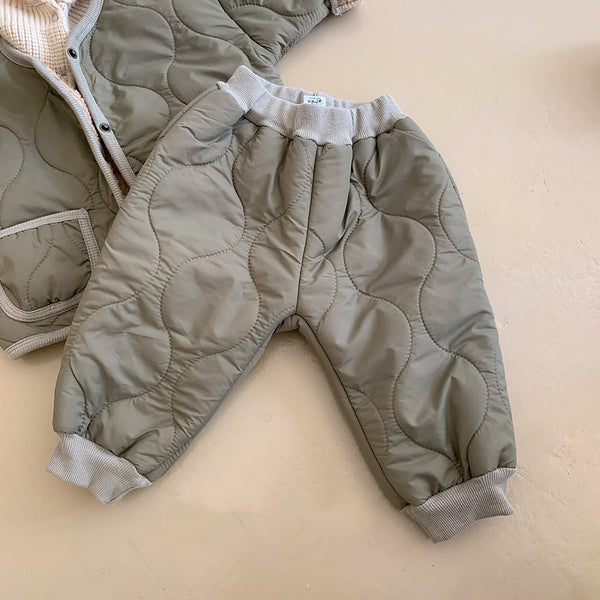 Toddler Sherpa Fleece-Lined Quilted Jacket and Matching Pants (6m-3y) - Olive