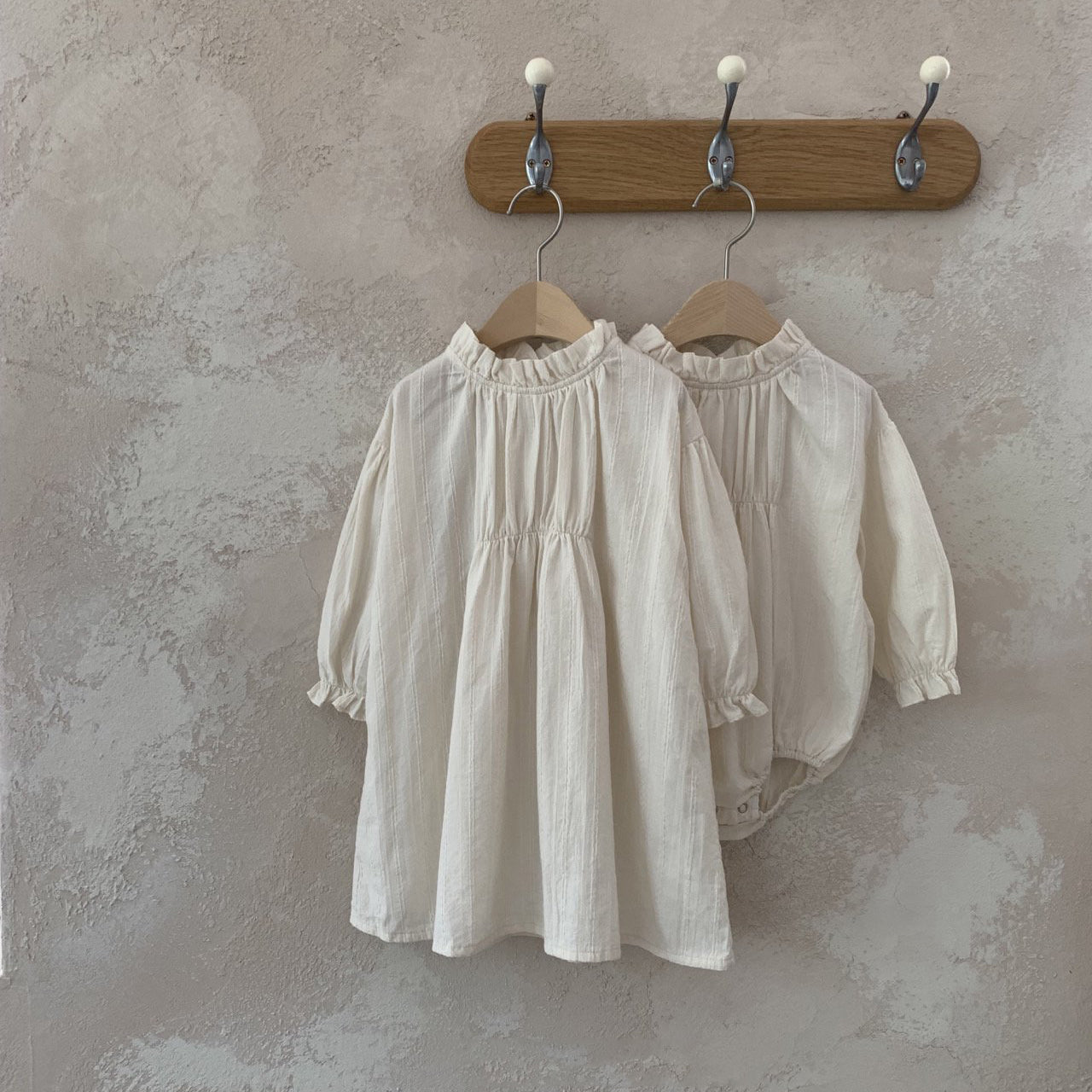 Baby Pintuck Bubble Romper (3-18m) - Ivory - AT NOON STORE