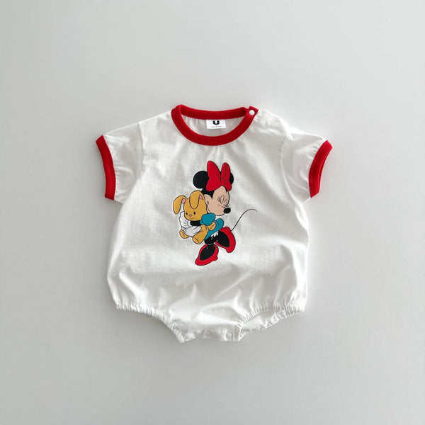 Baby Hug Mickey/Minnie Short Sleeve Romper (6-24m) - 2 Colors